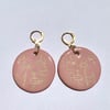 Sgraffito Pink Ceramic Earrings