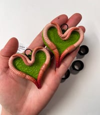 Image 3 of Double sided Worm Hearts for TUNNELS/Stretched Lobes