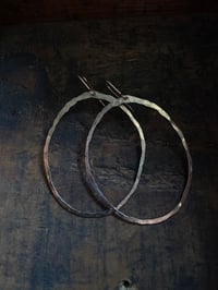 Image 5 of 14k rose gold-filled hammered hoops 