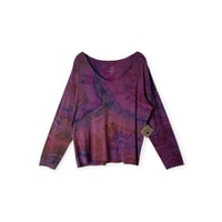 Image 1 of ♻️ UPCYCLED 2X Plus 100% Pima Cotton Top in Overdyed Geode Ice Dye