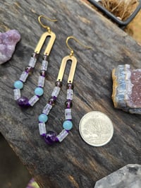 Image 3 of Knotted gemstone earrings 02