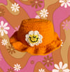 Smiley Daisy Crochet Bucket Hat