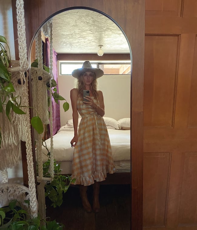 70s wrap sundress with criss cross straps 