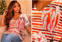 Image 2 of New 1X Fashion Bug Bedazzled Top #1244*8
