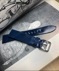 Image 1 of Japanese Shell Cordovan Watch Strap - Blue Unlined