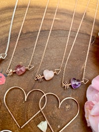 Image 5 of Cupid’s Peach Moonstone Heart Necklace