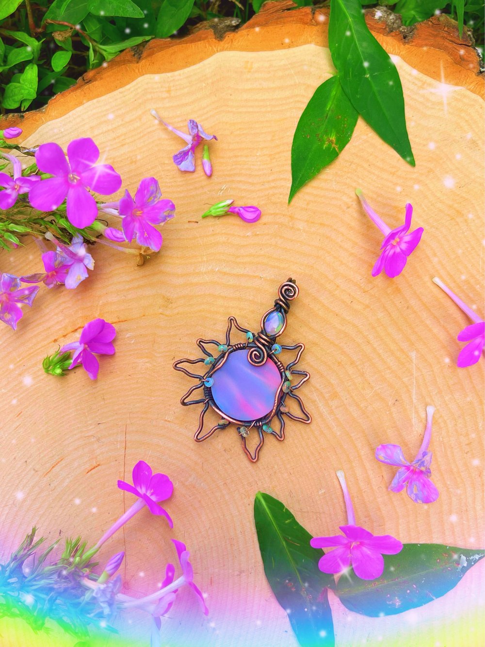 Aurora Opal Sun Pendant š