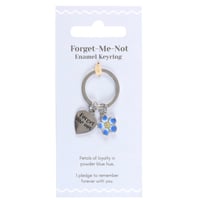 Image 2 of Forget-me-not Flower, Metal & Enamel Keyring