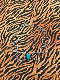 Image 1 of Sterlingsilber Choker mit Silberringen und Roystontürkis