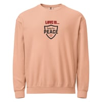 Image 4 of His Peace: A unisex fleece crewneck sweatshirt