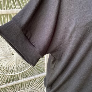 Image of Black large loose short sleeve jumper