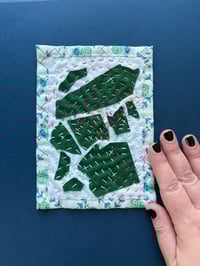 Image 3 of Green Scraps - small hand sewn quilt 