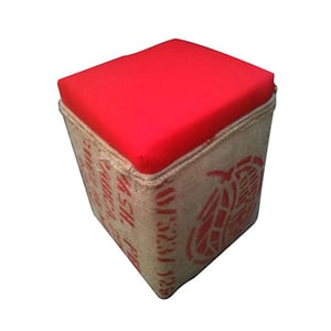 Image of Cube Stool (Red top)
