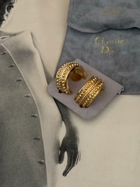 Image 3 of Authentic Vintage  Christian Dior Chunky Hoop Clip on Earrings 