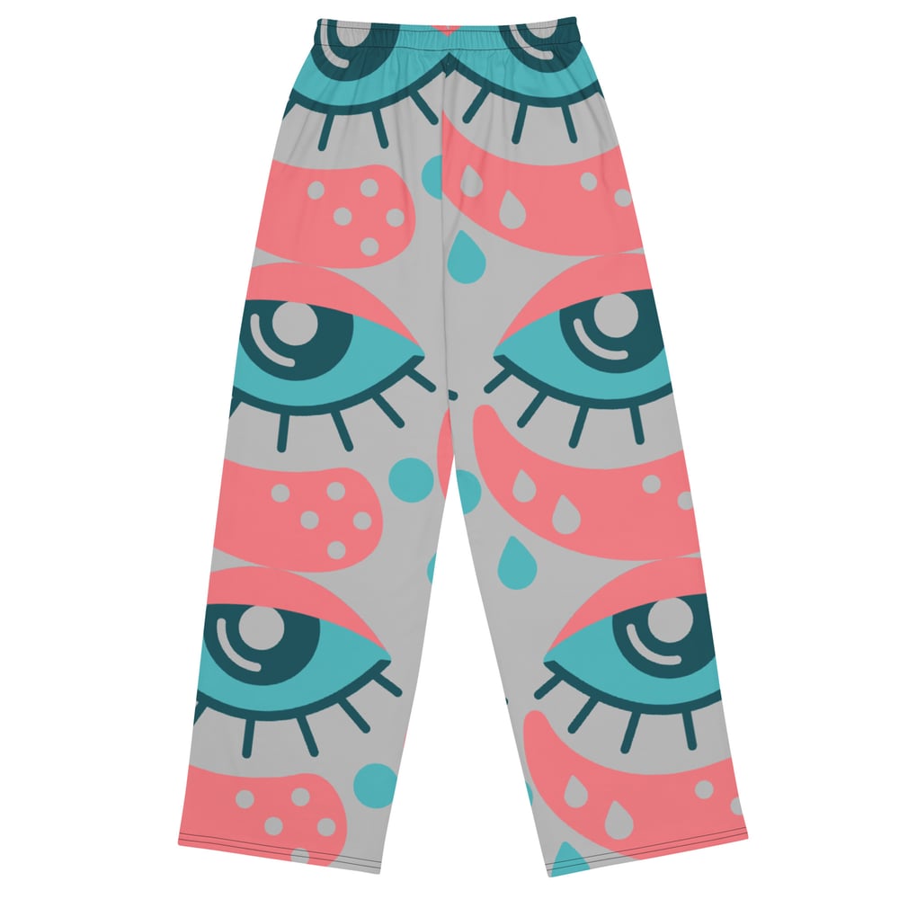 Image of Eyes All-over print unisex wide-leg pants