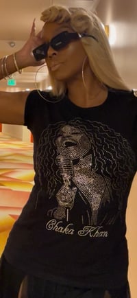Image 2 of Chaka Khan Bling Rhinestone Tee – Soul Legend Inspired Unisex Sparkle Shirt