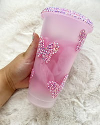 Image 3 of Butterfly Rhinestone Cold Cup