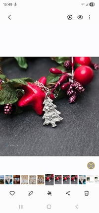 Image 2 of Christmas Tree fine silver pendant necklaces