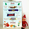 Elf arrival message chocolate board 