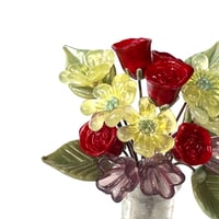 Image 2 of Posy - Red Roses - Lemon Daisies 