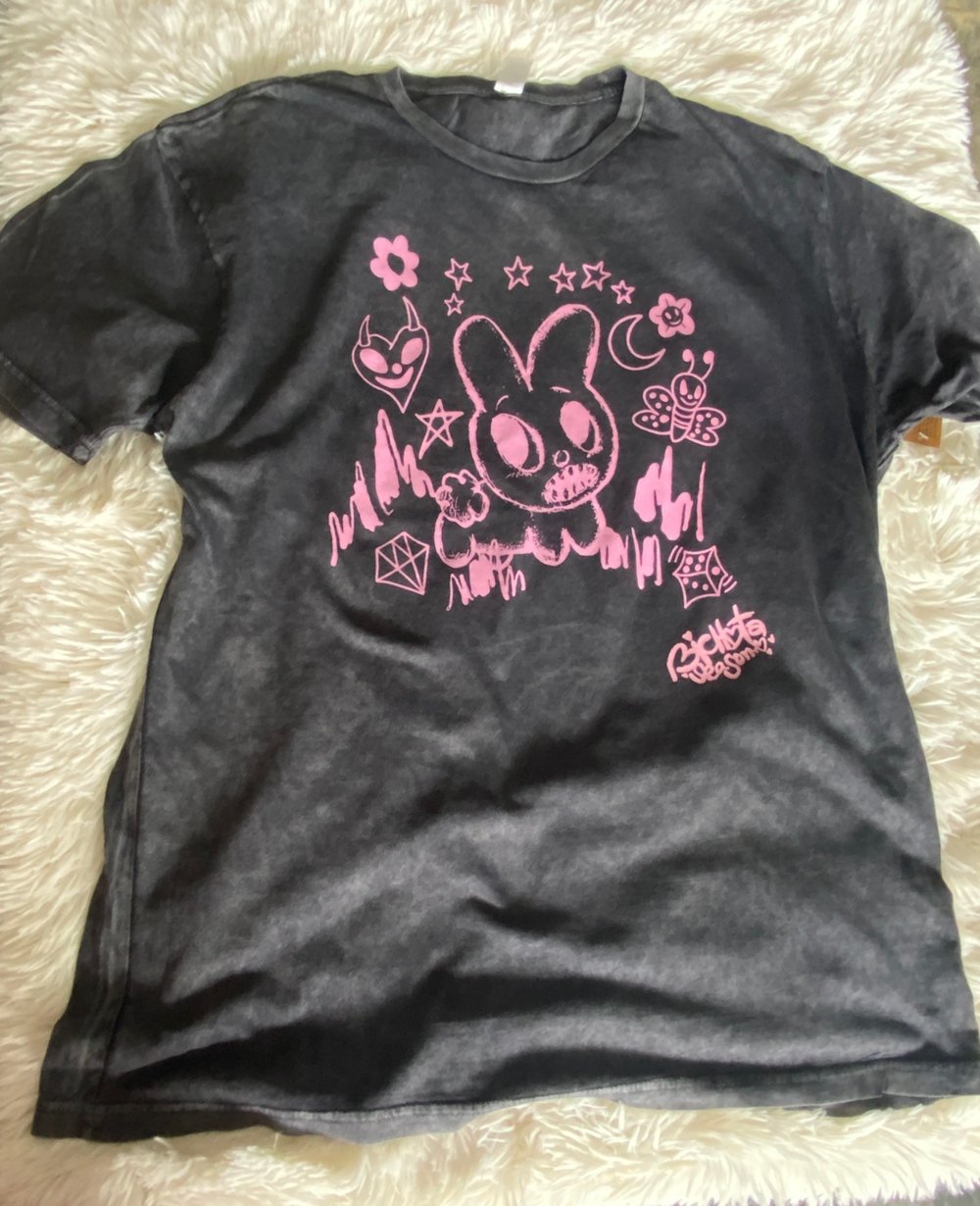 Image of BICHOTA SEASON BUNNY T-SHIRT - ACID WASH <br><small>WAS</small> <s>$30</s></br></b>