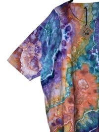 Image 3 of 3XL Adult 100% Combed Cotton T-Shirt in Earthy Rainbow Geode Ice Dye 