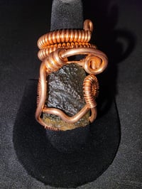 Image 1 of Adjustable Moldavite Ring #3 Czech Republic 