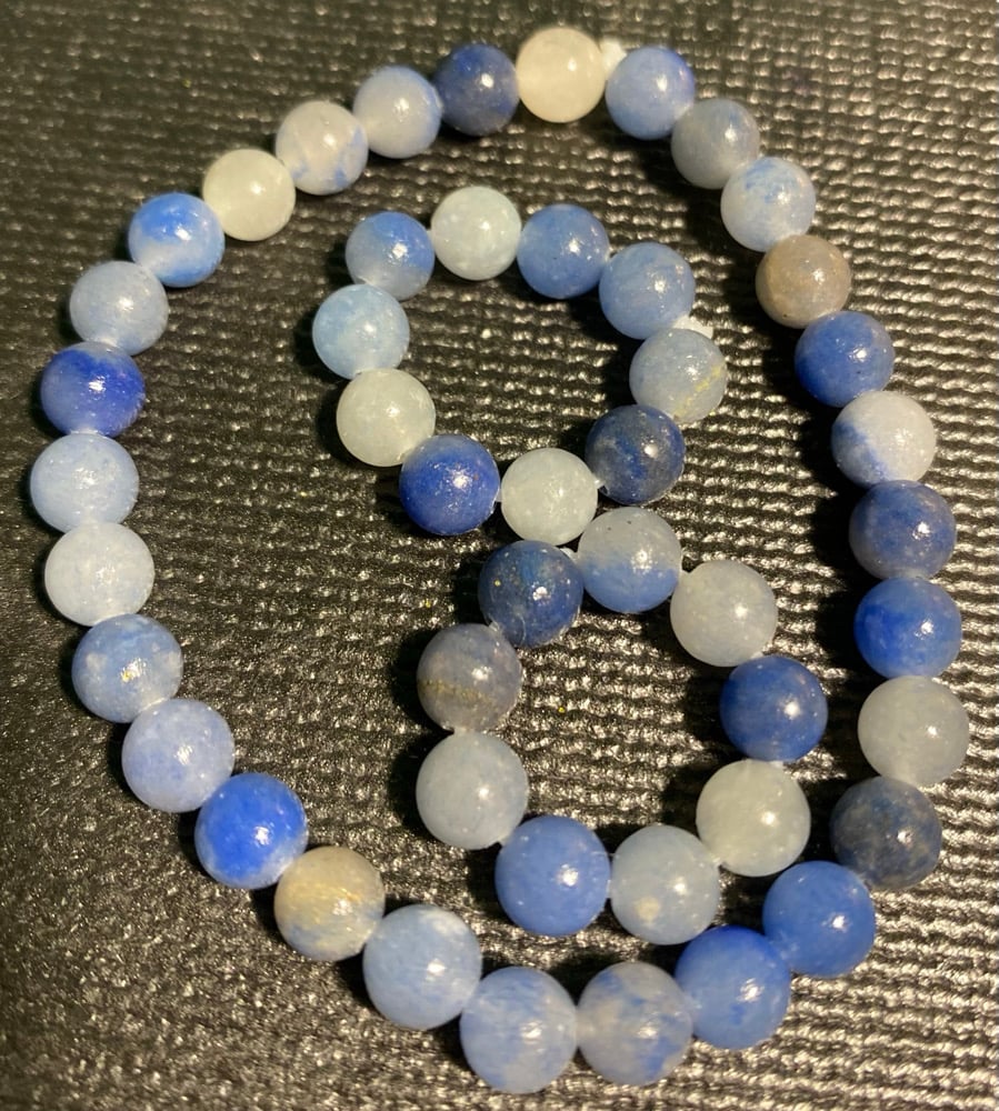 Image of Blue Adventurine Bracelet & Ring Beaded Set