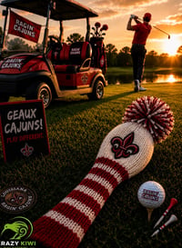 Image 1 of Louisiana Ragin Caguns custom Golf Club Cover hand knit logo College football fan  gift-7638f0c0