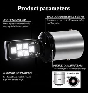 Image of BLUE 1157/2057 REAR LED PACKAGE SET OF (6) WHITE BACK UP WITH FLASHER