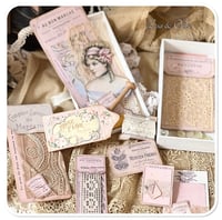 Image 4 of Vintage Style box of vintage French lace samples buttons cotton reels