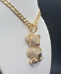 Image 3 of GOLD DIAMOND BEAR NECKLACE