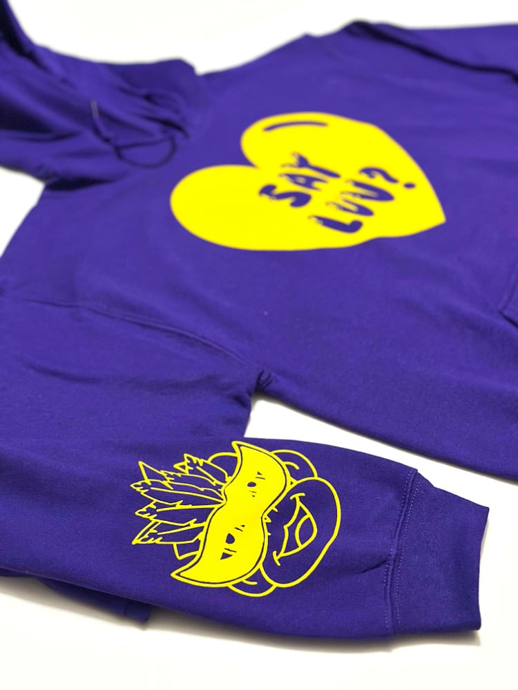 Image of Say Luv? Mardi Gras Hoodie.