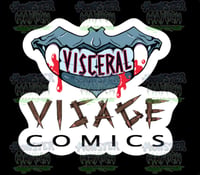 Visceral Visage Comics Logo - White (Sticker) 