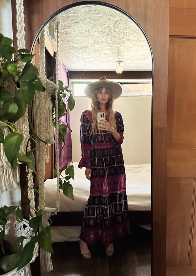 early 70s indian gauze maxi dress 