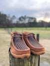 Twisted X Brown And Blue Checkered Driving Moc 