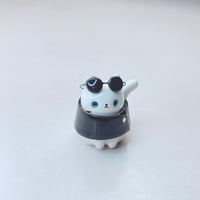 Image 1 of White cat with Gojo outfit ceramic figurine #2