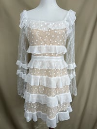 Image 2 of FOREVER 21 long sleeve tiered ruffle lace mini dress