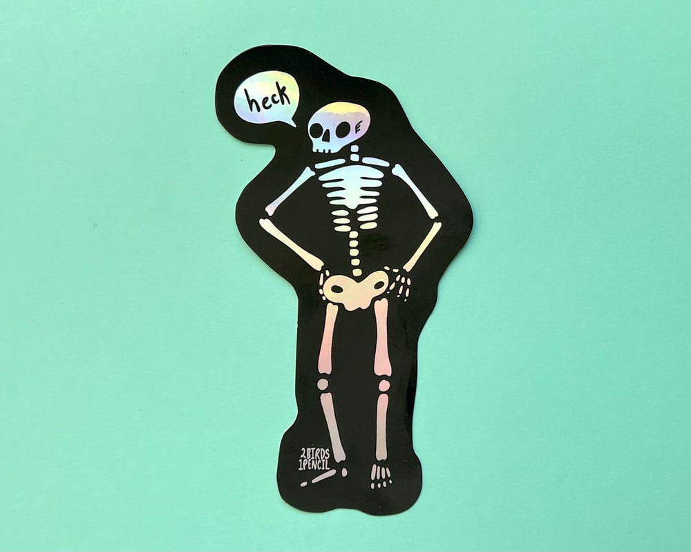Image of BIG holographic skeleton sticker