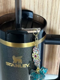 Image 4 of Western Glam Turquoise Tumbler Straw Bauble Charm