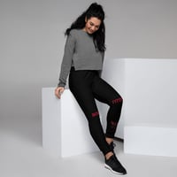 Image 2 of All Black and Red Women's Joggers