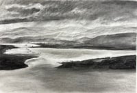 Image 1 of Large Original Charcoal Drawing - Scottish Highlands