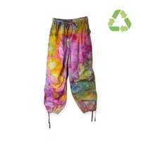 Image 1 of ♻️ UPCYCLED S 100% Cotton Y2K Pants in Euphoria Watercolor Ice Dye