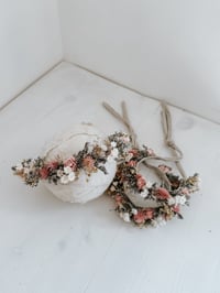 Image 1 of pink peony & wildflowers halo