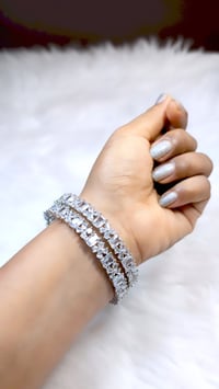 Image 1 of 2 Pieces American Diamond Bangles Set_GPB_1235