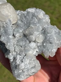 Image 10 of UV Calcite On Druzy Quartz Crystal Specimen #2205