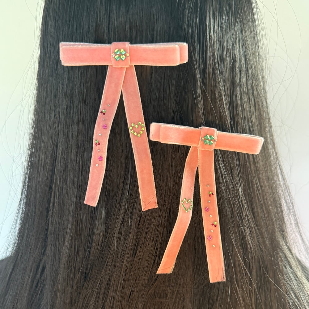 Image of Rhinestone Bow Clips