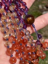 Amethyst Super Seven Mala, Amethyst Mala, Sunstone Mala, Gold Rutilated Quartz Mala
