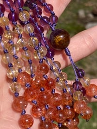Image 2 of Amethyst Super Seven Mala, Amethyst Mala, Sunstone Mala, Gold Rutilated Quartz Mala