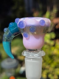 Image 1 of Pink 14mm Slide With Aqua Horn 